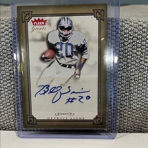 2004 Fleer Greats Of the Game Billy Sims Autograph